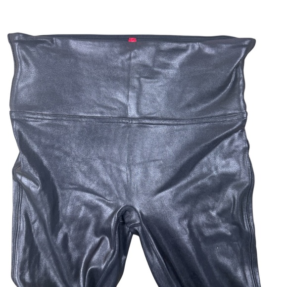 SPANX Faux Leather Black Leggings Tights Pants Small - Picture 2 of 5